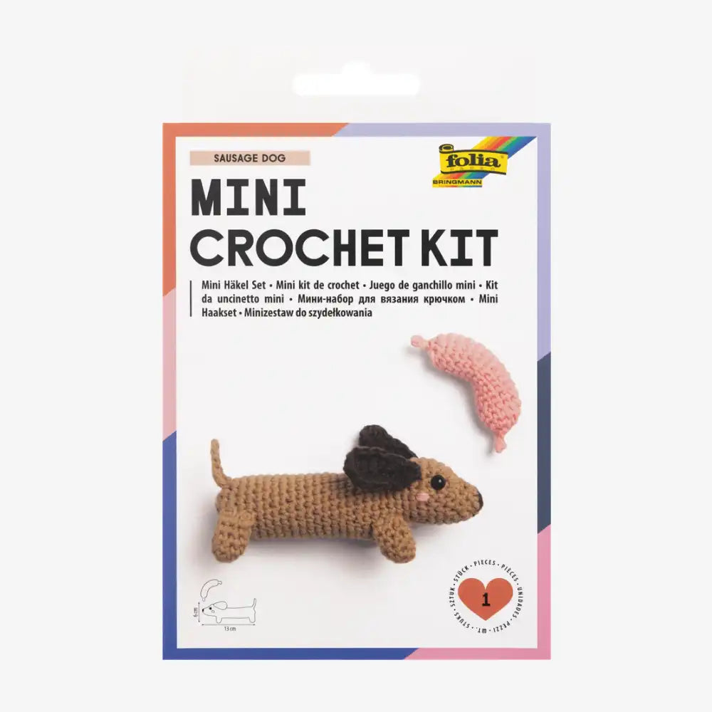 Folia-DIY-Folia-Mini-Crochet-Set-Haekelset-SAUSAGE-DOG-Produkt-in-Verpackung