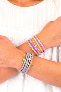 Folia | Perlen Set |  Kumihimo Bracelets PASTELL RAINBOW | 16-teilig