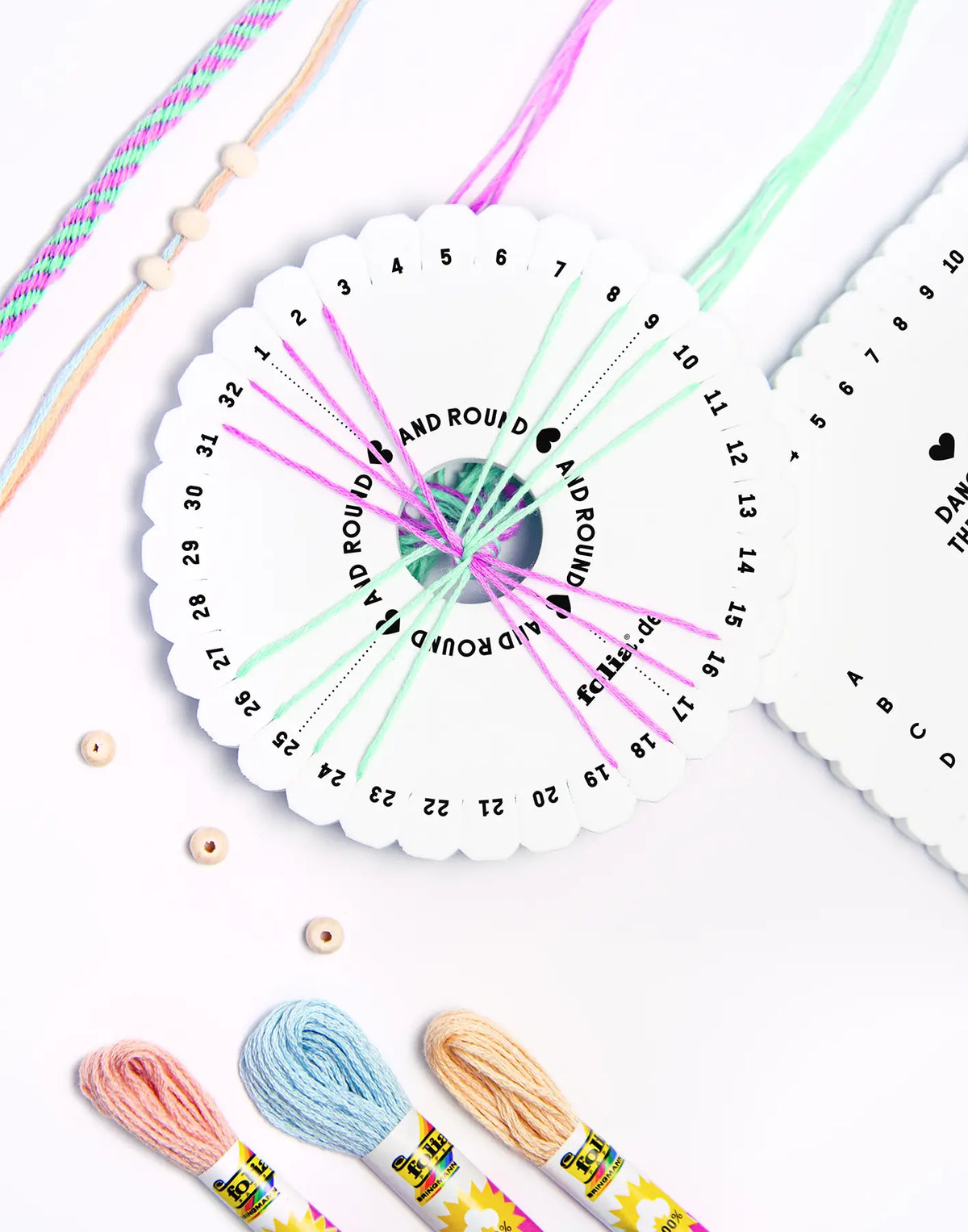 Folia | Perlen Set |  Kumihimo Bracelets PASTELL RAINBOW | 16-teilig