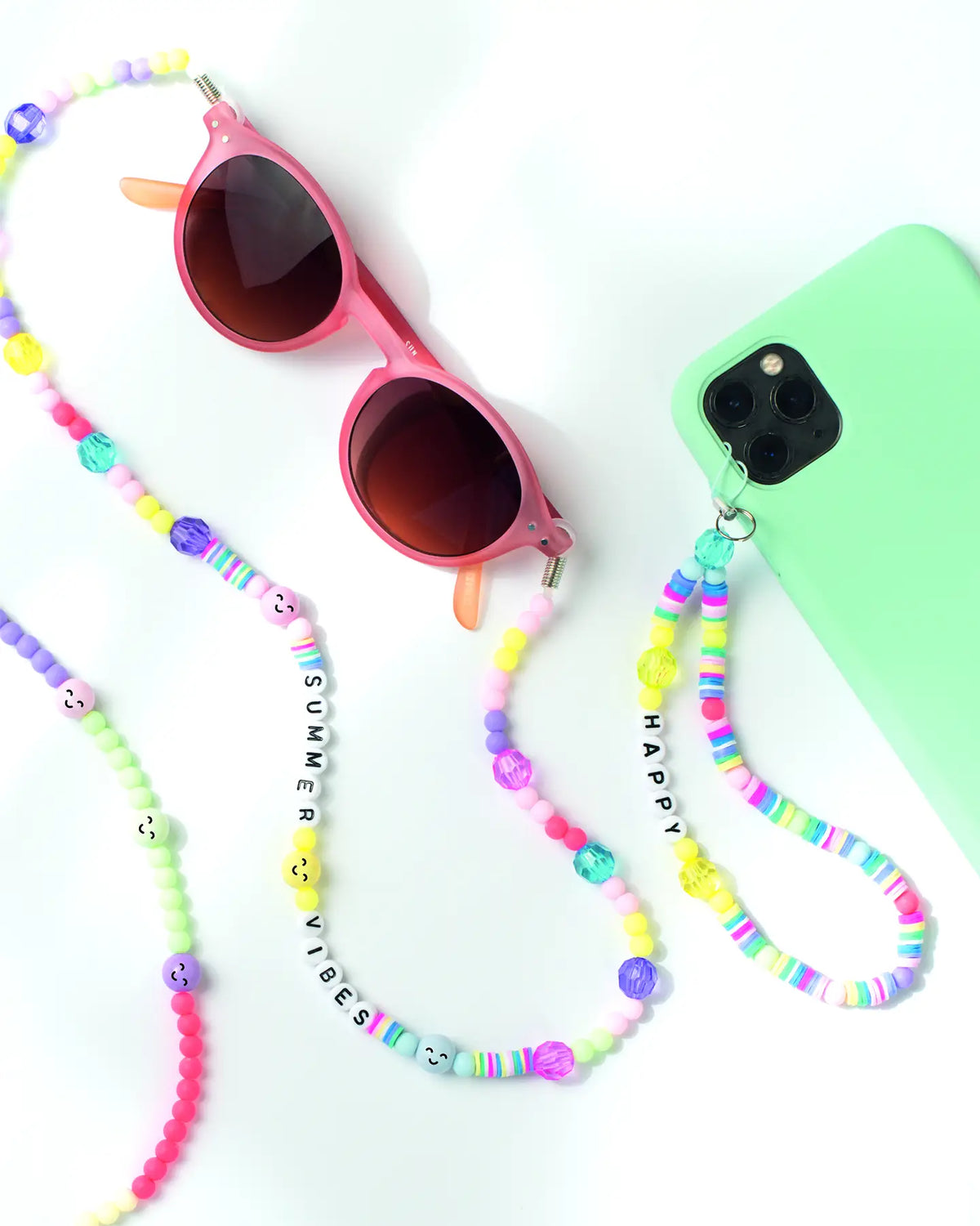 Folia | Perlen Set | Phone Charms Set | RAINBOW SMILE | 349 Teile