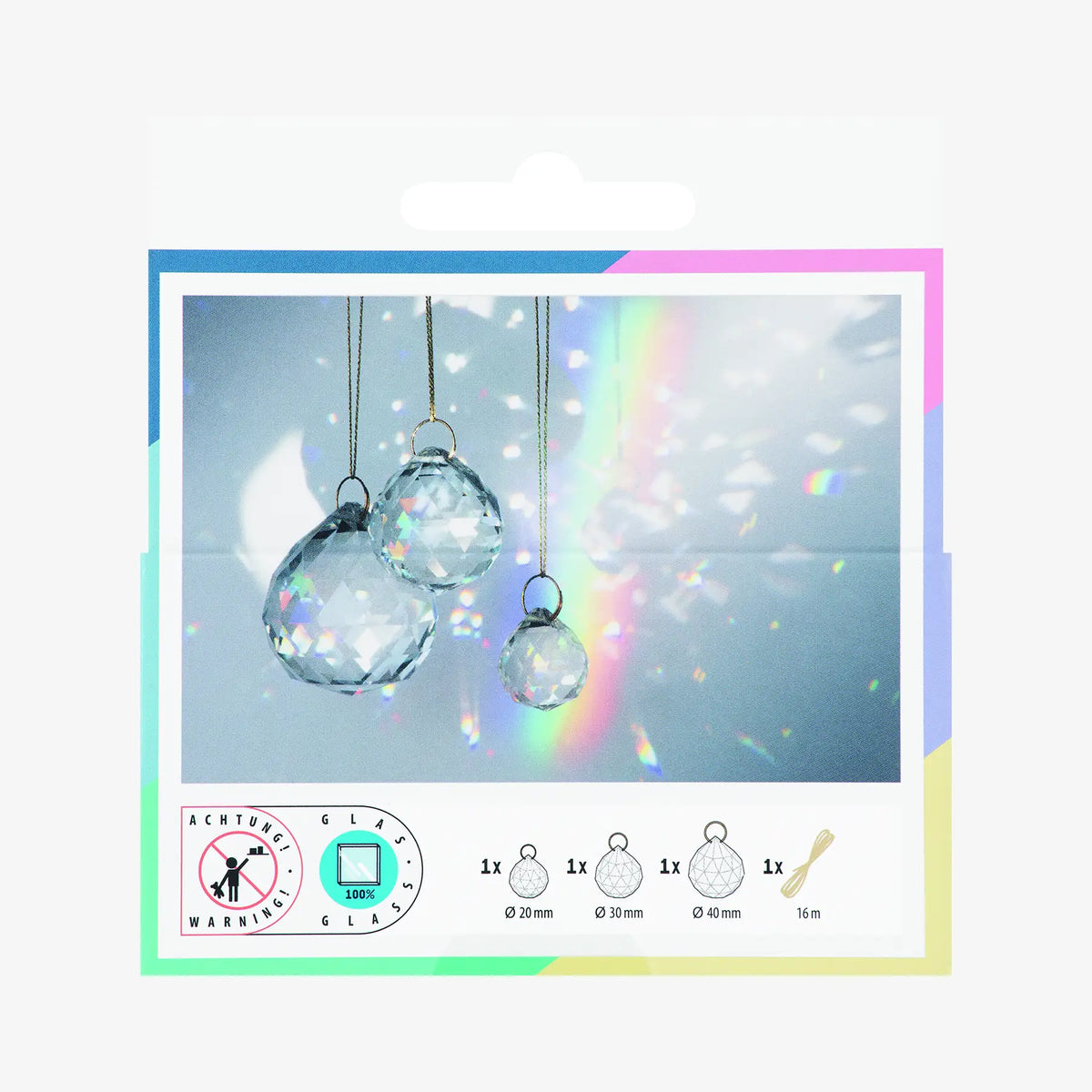 Folia | Sun Catcher | CRYSTAL Trio | 3 Kristalle | Ø 20|30 und 40 mm | 16m-Goldgarn