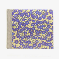 Fotoalbum-20x23cm-60Seiten-creme-Fotokarton-cover-chiyogami-Papier-Motiv-Blumen-cream-purple-ivory