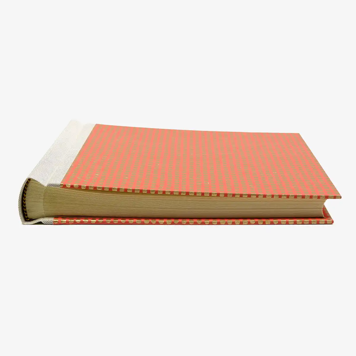 Fotoalbum-20x23cm-60Seiten-creme-Fotokarton-cover-chiyogami-Papier-Motiv-Bogen-1081C-Squares-Gold-Peachy-liegend