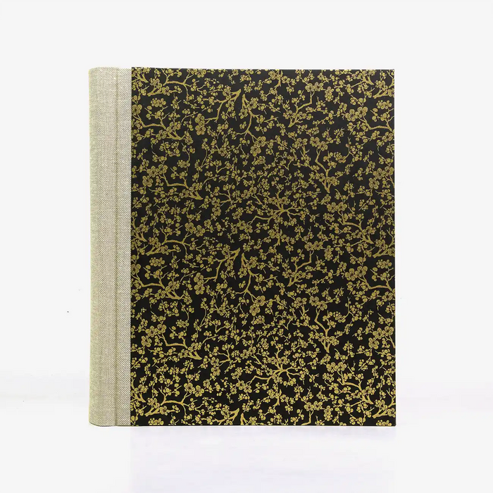 Fotoalbum-24x20cm-60Seiten-schwarzer-Fotokarton-Cover-Chiyogami-Motiv-Sakura-von-vorn