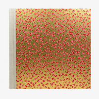 Fotoalbum-30x30cm-100Seiten-cover-chiyogamipapier-Motiv-rote-blumen-auf-gold-von-vorn