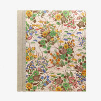 Fotoalbum-Format-24x20cm-60Seiten-creme-Fotokarton-Cover-Chiyogami-Motiv-Blumenbukett-bunt-auf-pink-von-vorn