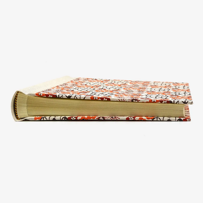 Fotoalbum | H24xB20cm | 60 cremefarbene Seiten | Katazome-Shi | Motiv: Kornblumen Rot