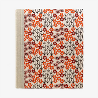 Fotoalbum | H24xB20cm | 60 cremefarbene Seiten | Katazome-Shi | Motiv: Kornblumen Rot