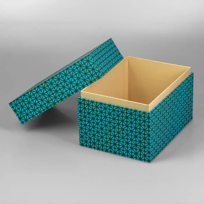 Fotobox / Chiyogami-kreuzende Striche Blau