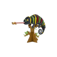 Fridolin-3D-Modell-Chamaeleon-Spezialkarton-gelasert-bunt-Aufgebaut-Produktansicht