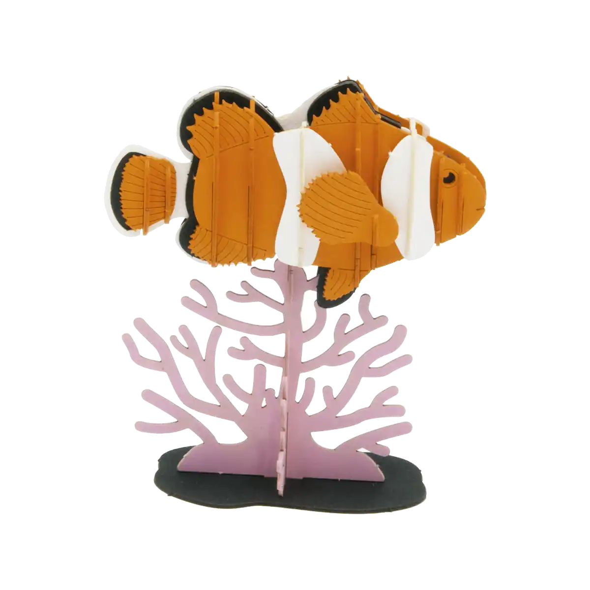 Fridolin-3DPapiermodell-Clownfish-spezialkarton-gelasert-aufgebaut-Produktansicht