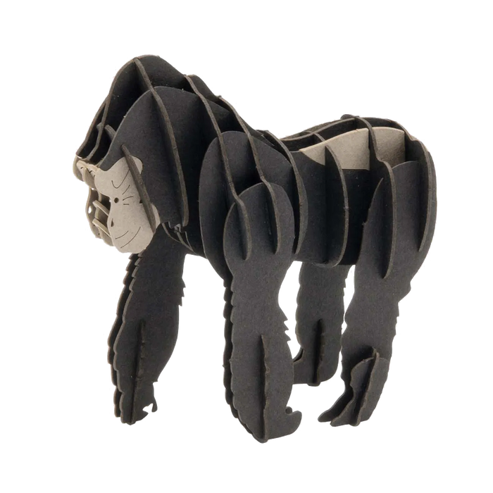 Fridolin_3d_Papiermodell_Gorilla_Spetialkarton-gelasert-aufgebaut-Produktansicht-1