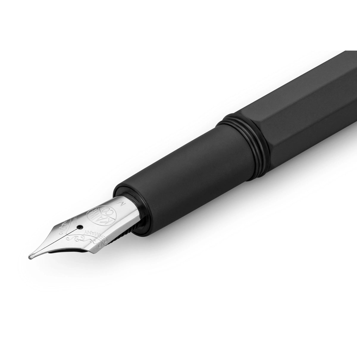 Fuellfederhalter-Kaweco-ORIGINAL-250Black-Chrom-Fuellhalter-Farbe-schwarz-Federstaerke-F-Federspitze-Detail