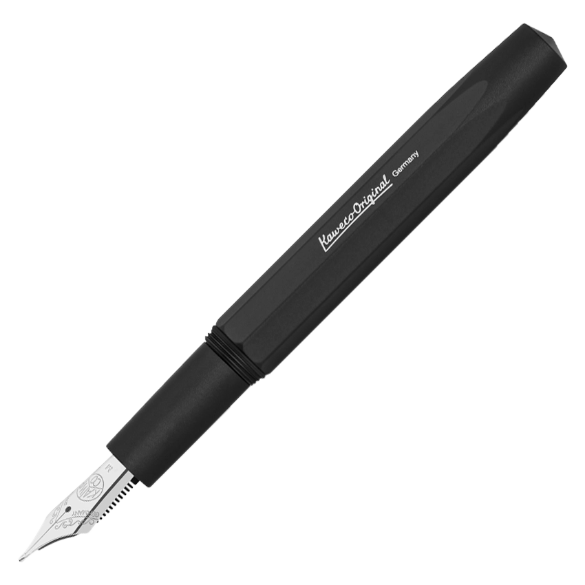 Fuellfederhalter-Kaweco-ORIGINAL-250Black-Chrom-Fuellhalter-Farbe-schwarz-Federstaerke-M-offen