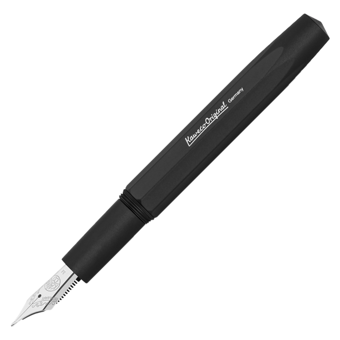 Fuellfederhalter-Kaweco-ORIGINAL-250Black-Chrom-Fuellhalter-Farbe-schwarz-Federstaerke-M-offen