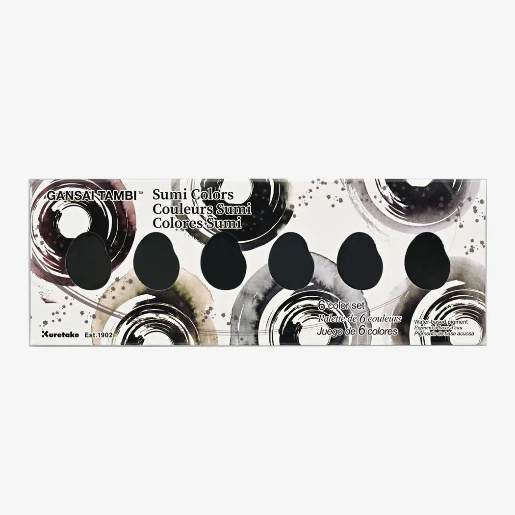 GANSAI-TAMBI-Sumi-Colors-6-color-set-1-Produktansicht-in-der-Verpackung