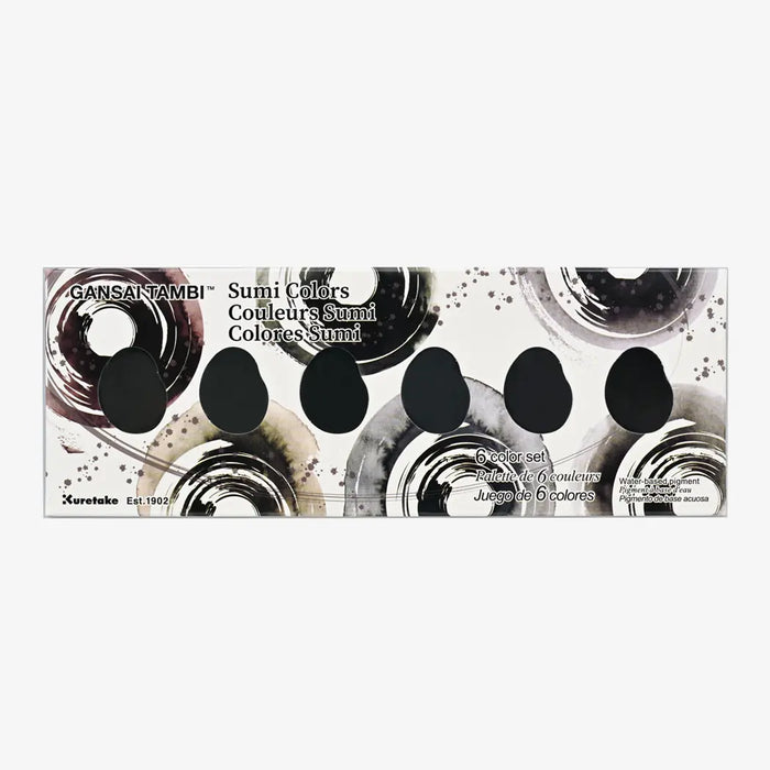 GANSAI-TAMBI-Sumi-Colors-6-color-set-1-Produktansicht-in-der-Verpackung