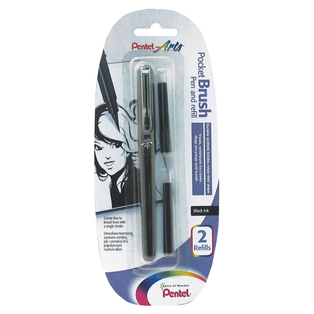 Pentel | Pocket Brush Pen | Brush Pen | Pinselstift | schwarz |GFKP3-AO