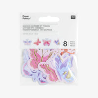 Geschenkanhaenger-La-Vie-en-Rose-Schmetterling-8Stueck-produktansicht-in-Verpackung