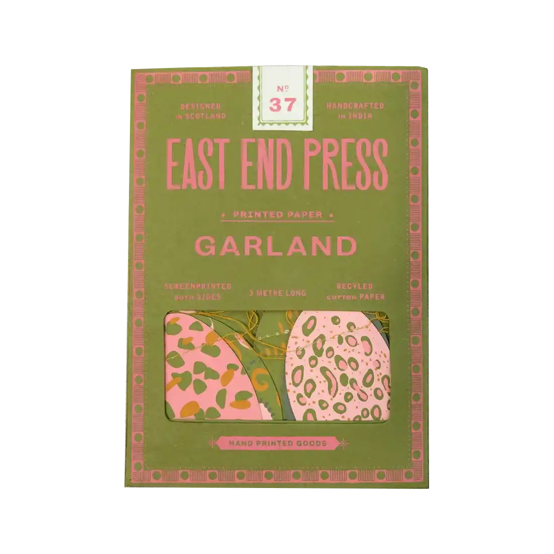 Girlande / Ostern / 3m / Handsiebdruck / Baumwollpapier