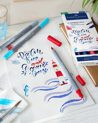 Aqua Dual Marker / 6er Etui / Lettering Set Sea