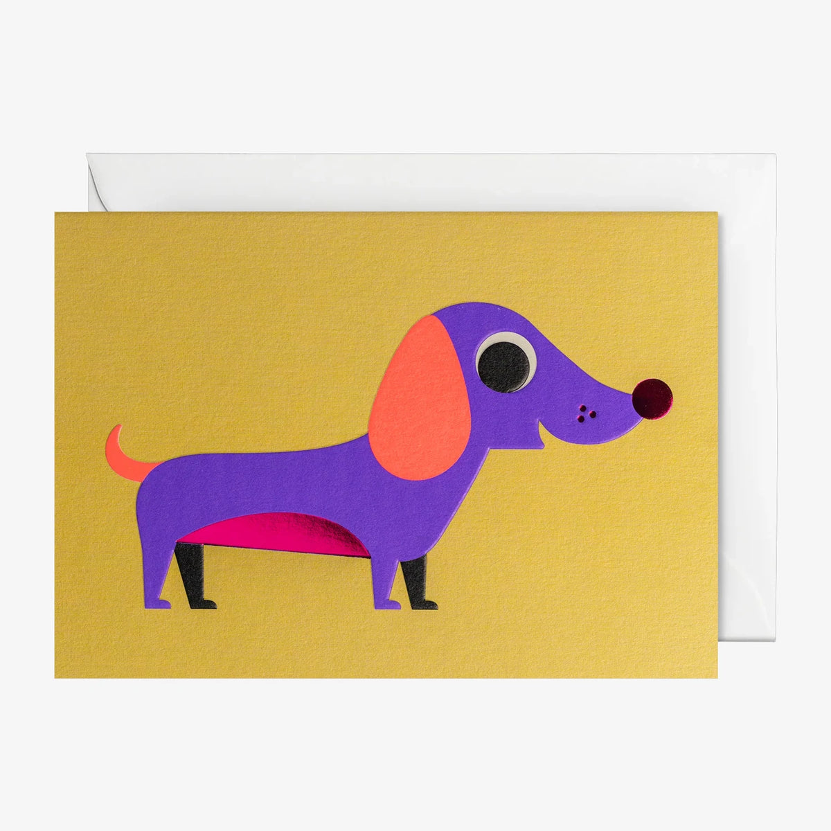 Grusskarte-Klappkarte-A6-Lagom-Grusskarte-Ingela-P-Arrhenius-Cheeky-Dachshund-Produktansicht-mit-umschlag
