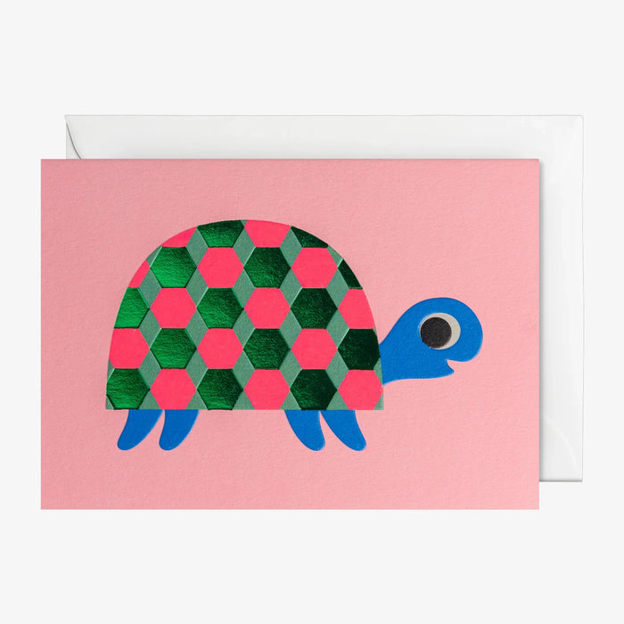 Grusskarte-Klappkarte-A6-Lagom-Grusskarte-Ingela-P-Arrhenius-Patterned-Tortoise-Produktansicht-mit UMSCHLAG