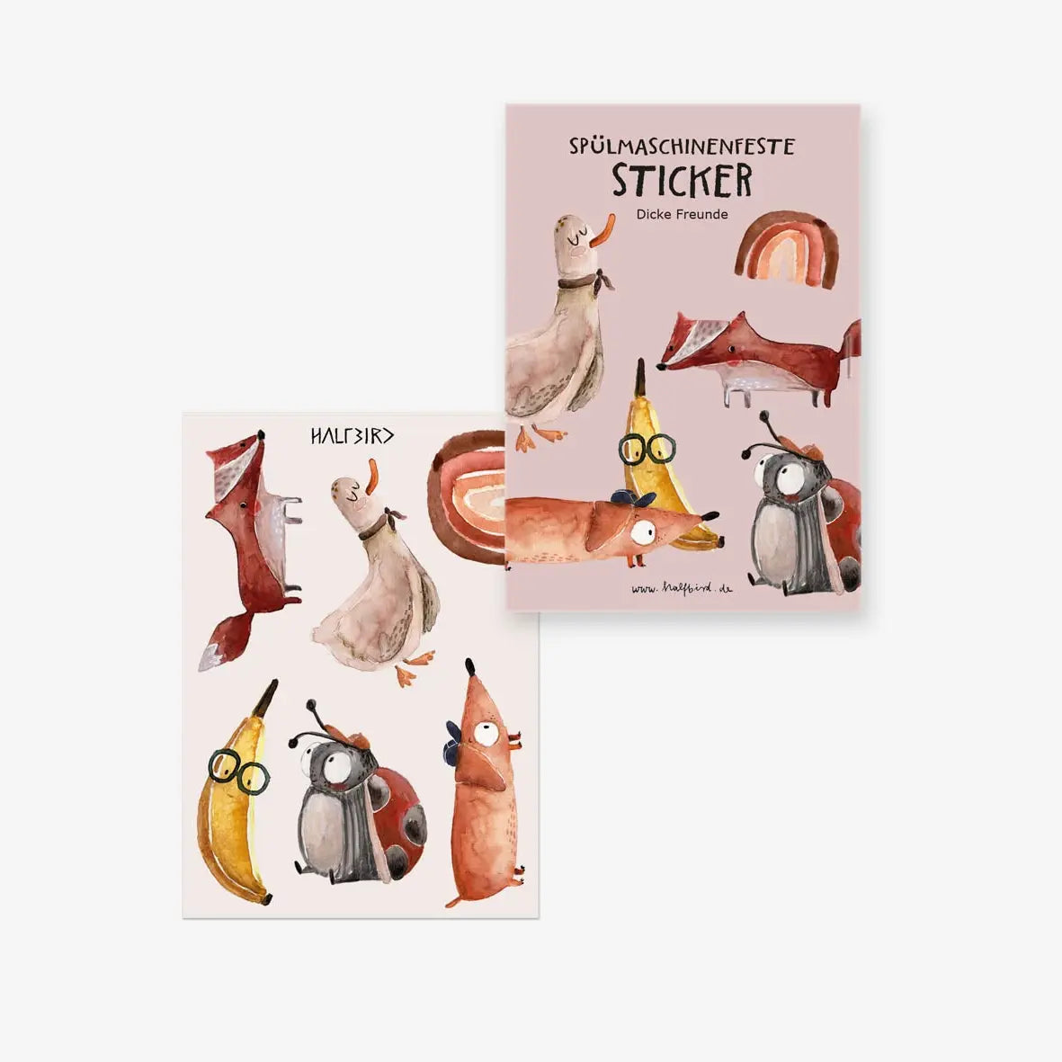 Halfbird |spülmaschinenfeste Sticker | "dicke Freunde"  | Pocket Edition