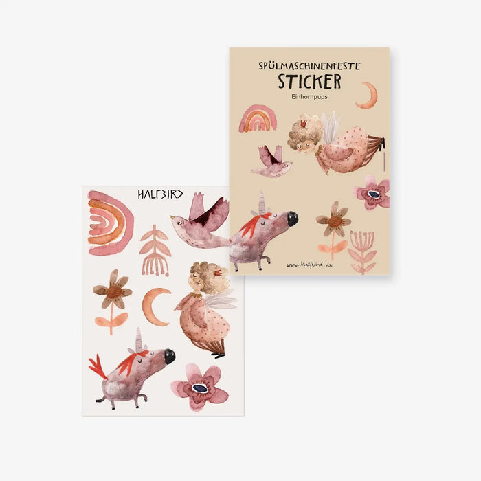 Halfbird | spülmaschinenfeste Sticker | Einhornpups | Pocket Edition