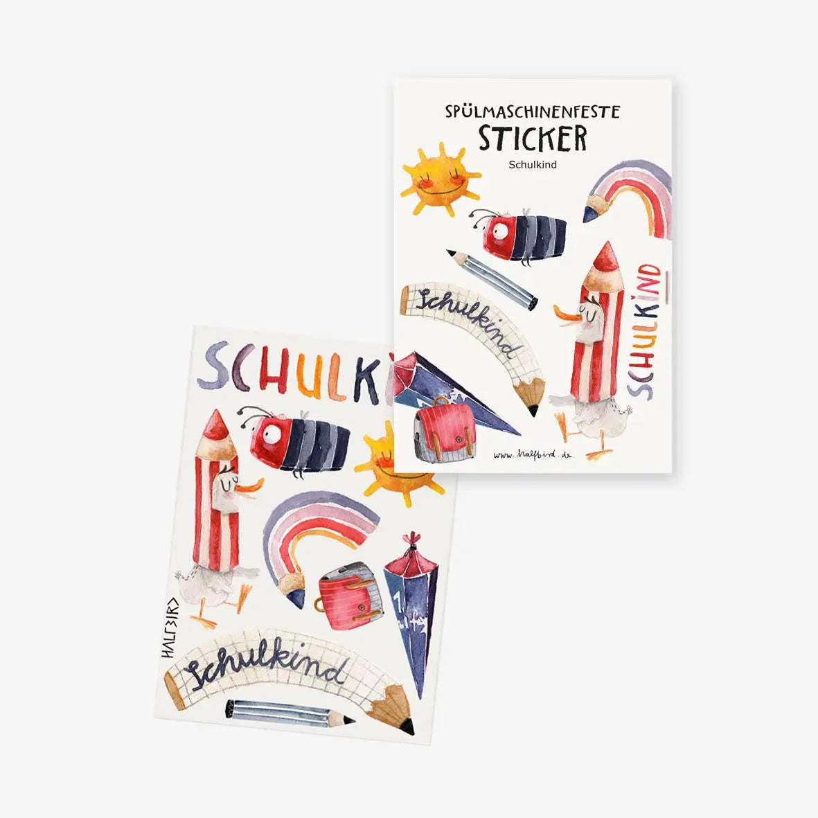 Halfbird |spülmaschinenfeste Sticker | "Schulkind" | Pocket Edition