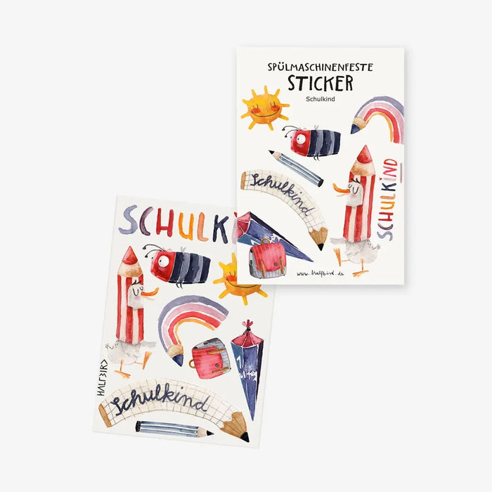 Halfbird |spülmaschinenfeste Sticker | "Schulkind" | Pocket Edition