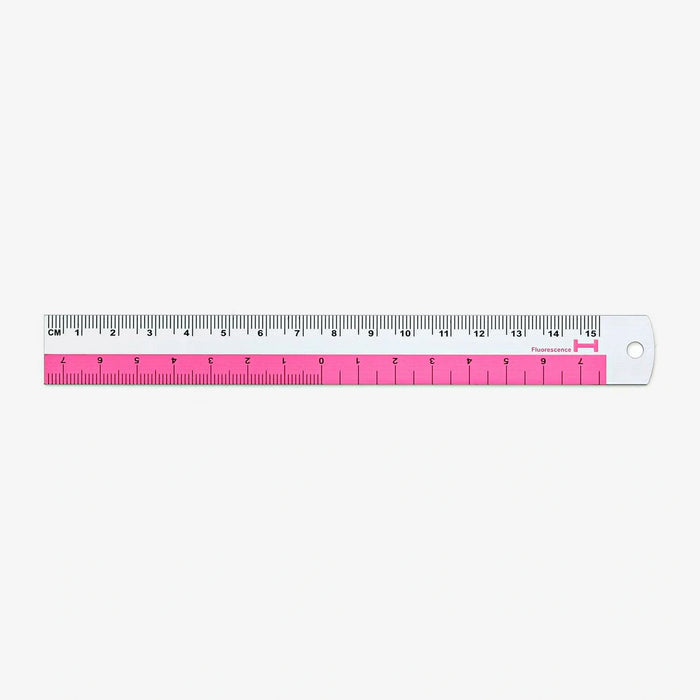 Hightide-Lineal-Aluminium-15cm-neonpink-Produktansicht-oben