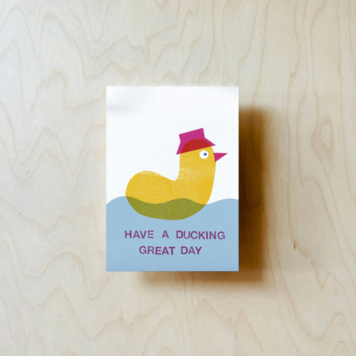 Jung-wie-alt-Postkarte-A6-300grm-Ducking-Day-Produktansicht