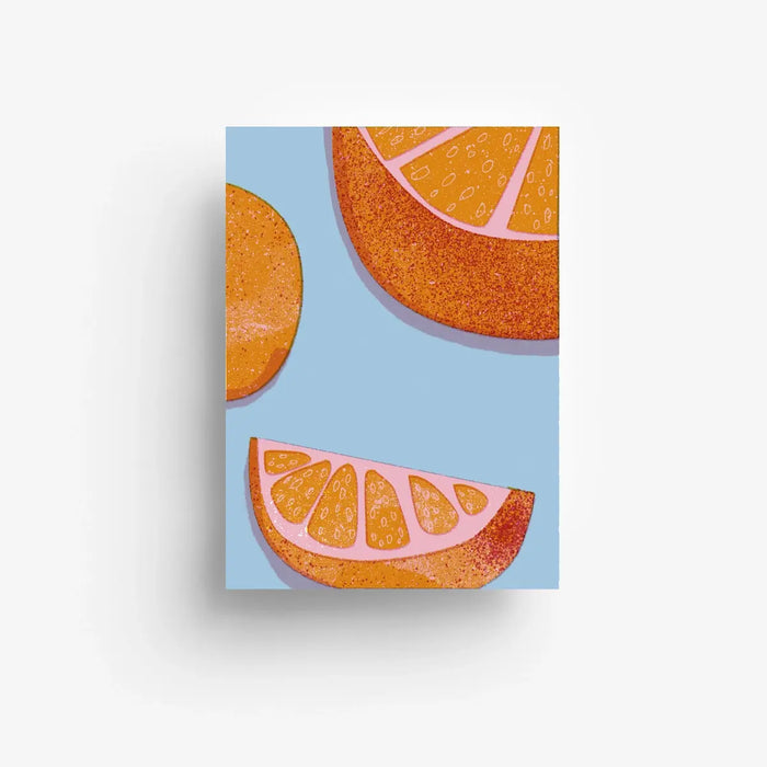 Jung-wie-alt-Postkarte-A6-300grm-blaue-Orangen-Produktansicht