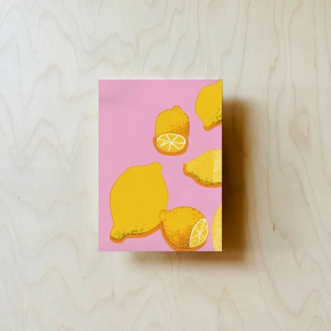 Jung-wie-alt-Postkarte-A6-300grm-rosa-Zitronen-Produktansicht-2