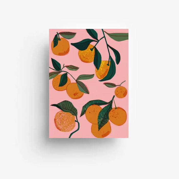Jung-wie-alt-Postkarte-A6-300grm-rosafarbene-Orangen-Produktansicht