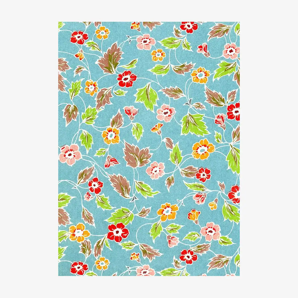 KAtazome-Shi-Bogen-Ausschnitt-Motiv_-163W-_Blumenornament-Bunt-Blau-1