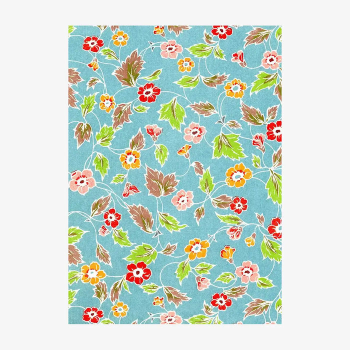 KAtazome-Shi-Bogen-Ausschnitt-Motiv_-163W-_Blumenornament-Bunt-Blau-1