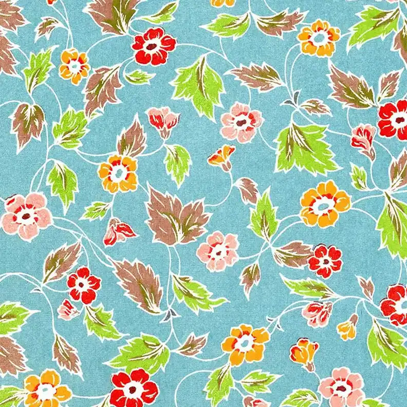 KAtazome-Shi-Bogen-Ausschnitt-Motiv_-163W-_Blumenornament-Bunt-Blau-2