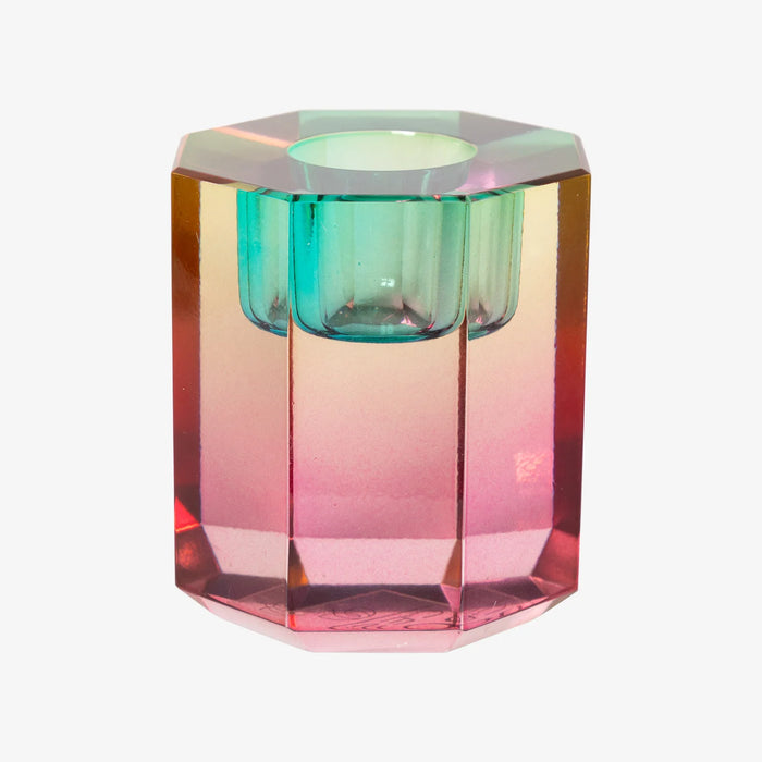 Kerzenstaender-Kristallhalter-eckig-mit-Facetten-Farbe-pink-ombre-Groesse-6-x-5-x-5cm