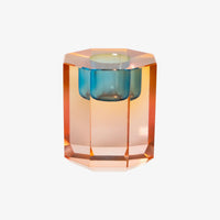 Kerzenstaender-Kristallhalter-eckig-mit-Facetten-Farbe-rose-ombre-Groesse-6-x-5-x-5cm

