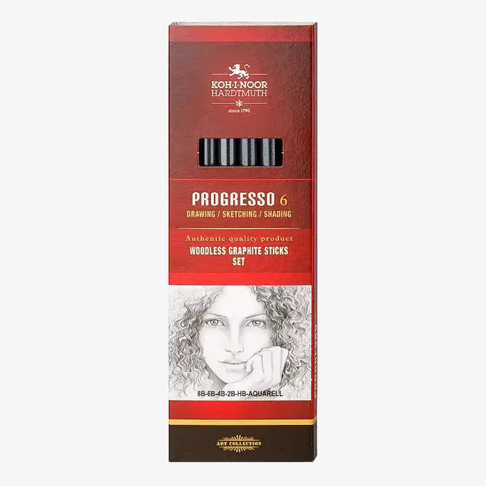 Progresso Aquarell Graphit / Vollminenstifte / 6er Set