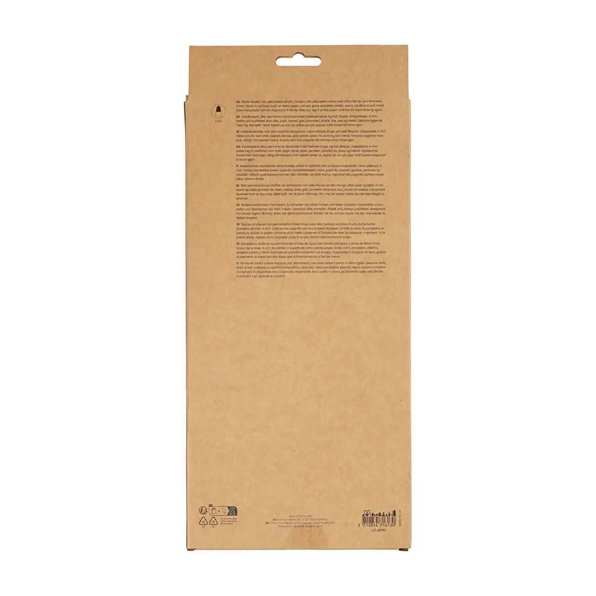 Kreativ-Multi-Marker-Standardfarben-24er-Set-Acryl-non-permanent-4mm-Strichstaerke-Alle-Stifte-in-Verpackung-Rueckansicht