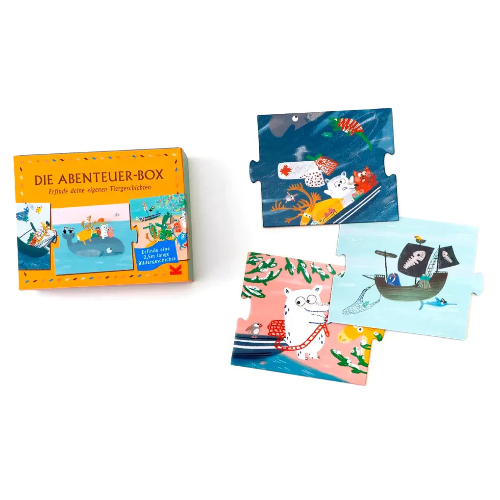 LAurence-King-Verlag-Puzzle-DieAbenteuer-Box-VErpackung-Box-cover-vorn+inhalt-puzzleteile-1
