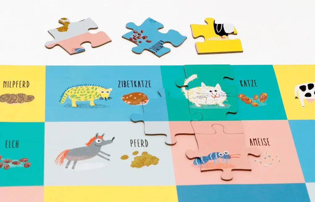 Puzzle für Kinder / Tierkacke / 100 Teile / ab 4 Jahren