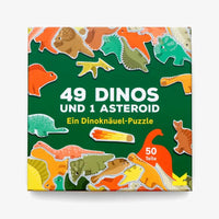LAurence-King-verlag-Puzzle-fuer-Kinder-49-Dinos-und-1Asteroid-Ein-Dinoknaeuel-Puzzle-50Teile-box-Verpackung