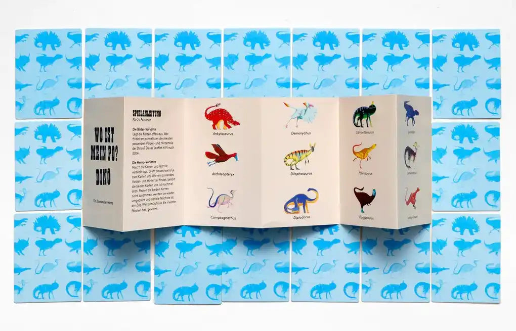 Laurence-King-Verlag-Wo-ist-mein-Po-Dino-Memo-Spiel-memorykarten -und-Anleitung
