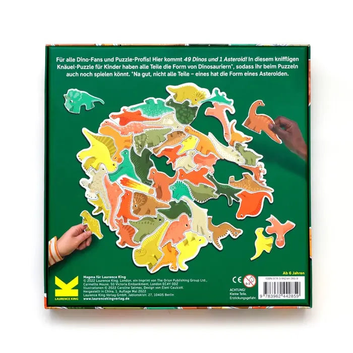 Puzzle für Kinder / 49 Dinos und 1 Asteroid / Ein Dinoknäuel-Puzzle / 50 Teile / ab 6Jahren