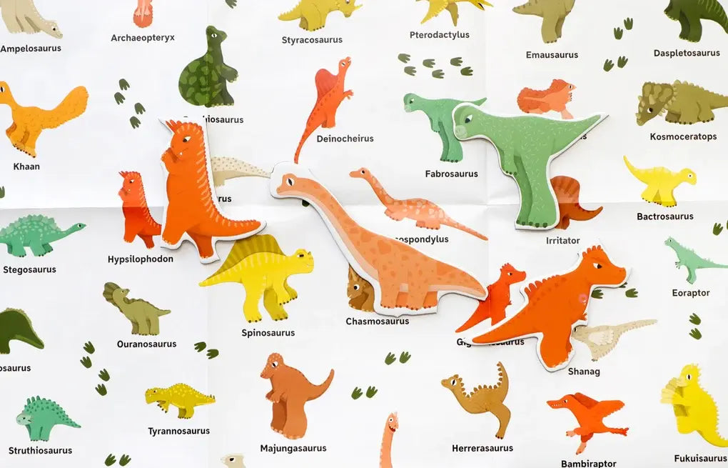 Puzzle für Kinder / 49 Dinos und 1 Asteroid / Ein Dinoknäuel-Puzzle / 50 Teile / ab 6Jahren