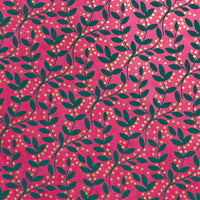 Lokta-Papier-Bogen-Motiv-Ranken-und-Beeren-Farbe24-magenta-malachite-gold-Ausschnitt